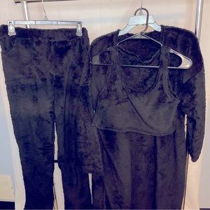 Black 3 Piece Fluffy Set (Short Girl Friendly)